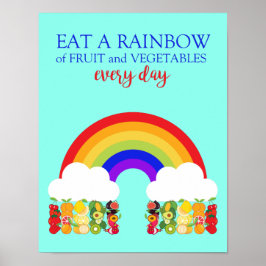 Diätetiker essen einen Regenbogen gesunde Früchte  Poster