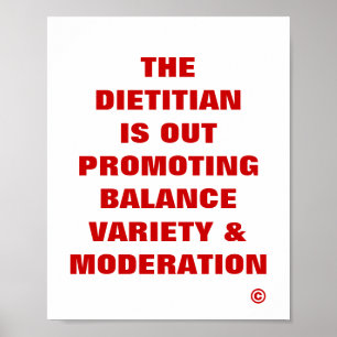 Diätetiker ist heraus… Balancen-Vielzahl u. Poster