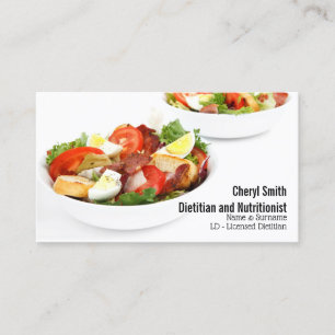 Diätitischer gesunder Frischsalat in Schalen mini Visitenkarte