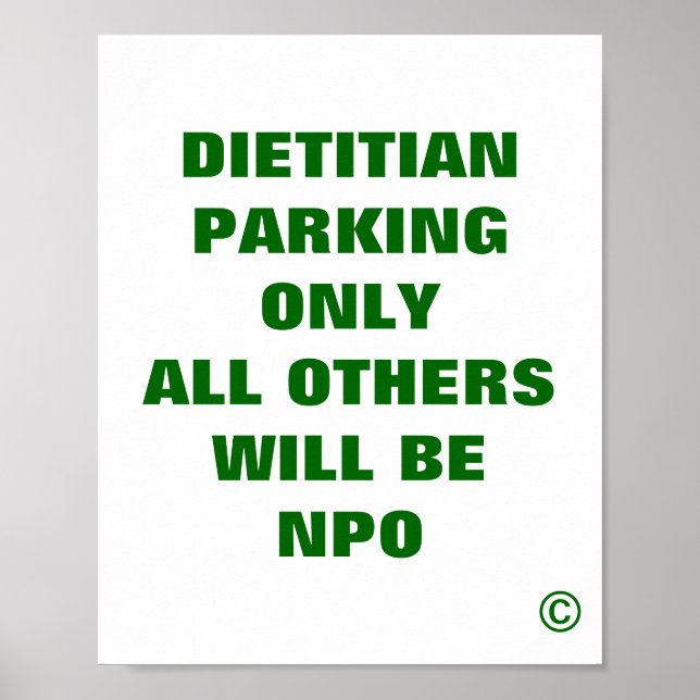 Diätitischer Parkplatz nur alle anderen werden NPO Poster (Vorne)