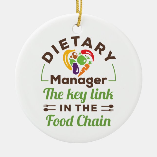 Diätmanager der Schlüssel zur Lebensmittelkette Keramik Ornament (Vorne)