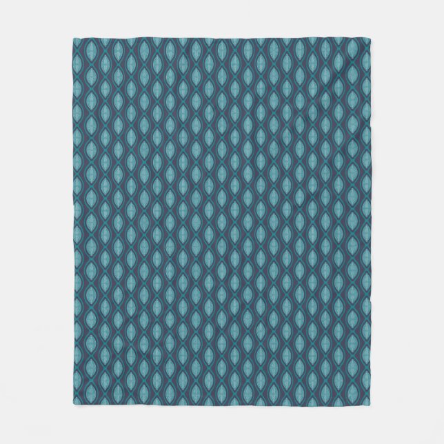 Diatom Algae Ogee Blue Fleece Blanket (Vorderseite)