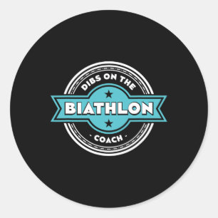 Dibs auf Biathlon Coach Redewendungen Biathlete An Runder Aufkleber