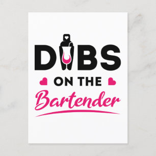 Dibs auf dem Barkeeper Postkarte