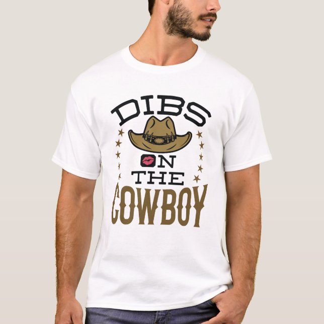Dibs auf der Cowboy Niedliche Ehefrau Girlfriend V T-Shirt (Vorderseite)