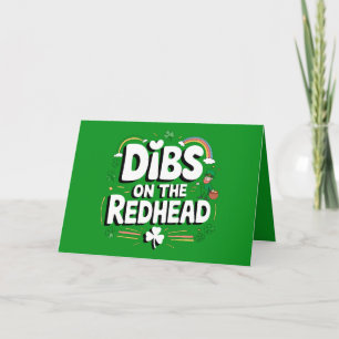 Dibs auf die Rothaarige Lustiger St. Patrick's Day Dankeskarte
