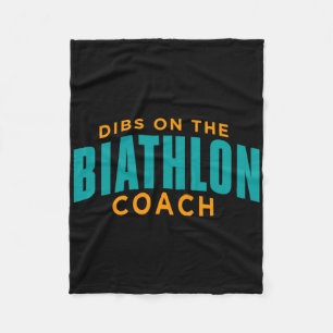 Dibs on Biathlon Coach Funny Biathlon Coach Hu Fleecedecke