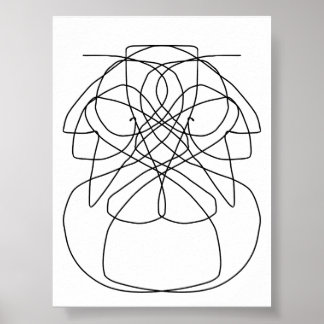 Dibujo de arte de líneas abstractas poster