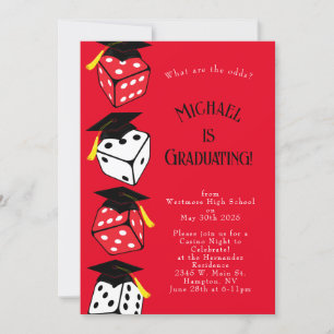 Dice Casino Gambling Graduation Party Invitation