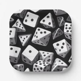 Dice Delight: Eine geometrische Kaskade Pappteller