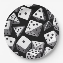 Dice Delight: Eine geometrische Kaskade Pappteller