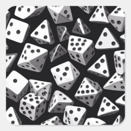 Dice Delight: Eine geometrische Kaskade Quadratischer Aufkleber