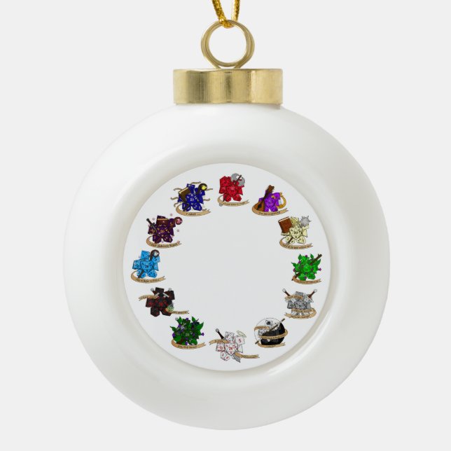 Dice-Designs für Dungeons und Dragons Keramik Kugel-Ornament (Vorderseite)