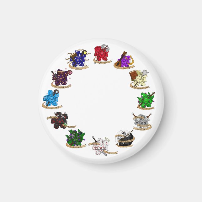 Dice-Designs für Dungeons und Dragons Magnet (Vorne)