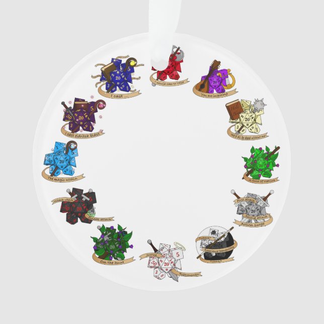 Dice-Designs für Dungeons und Dragons Ornament (Vorderseite)