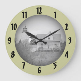 Dice/Dyce Head Lighthouse Maine Sketch Wall Clock Große Wanduhr