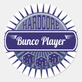 Dice Hardcore Bunco Party Retro Vintag Player Runder Aufkleber