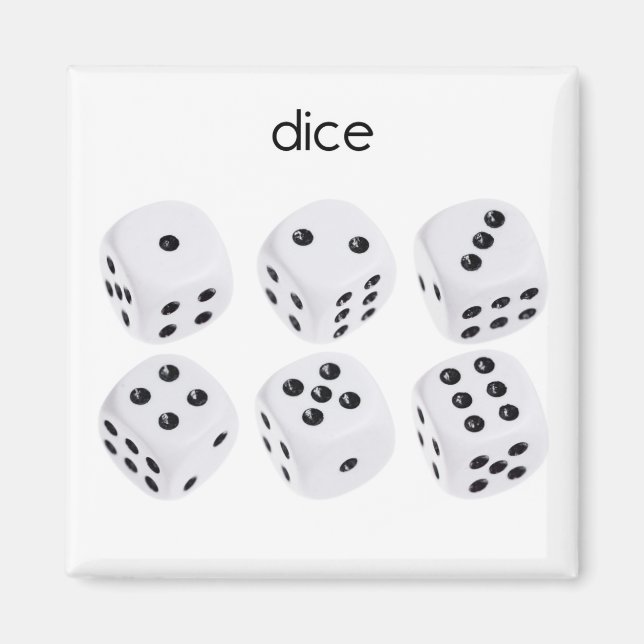 Dice Kühlschrank Magnet (Vorne)