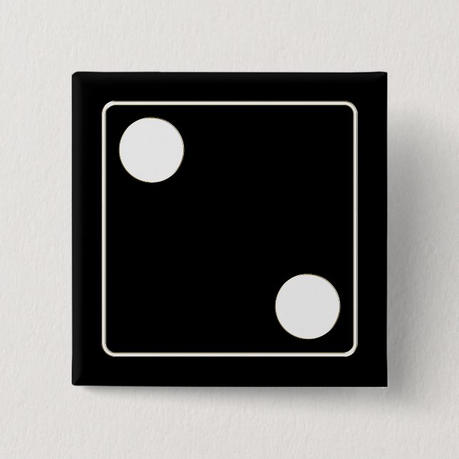 DICE Nummer der Pips weiß 2 + Ihr Backgr. Button (Vorderseite)