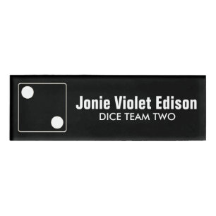 DICE Nummer der Pips weiß 2 + Ihr Backgr. Idee Namenschild