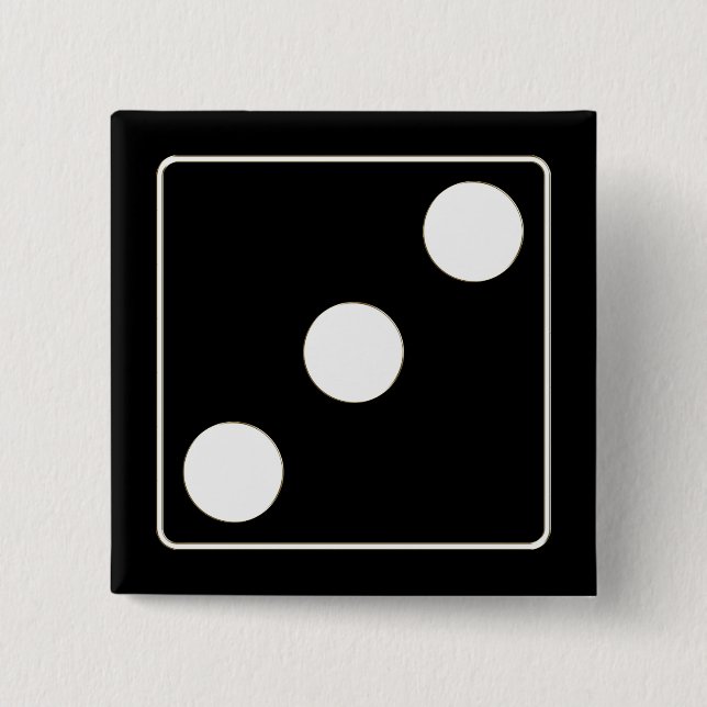 DICE Nummer der Pips weiß 3 + Ihr Backgr. Button (Vorderseite)