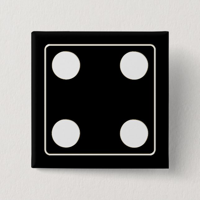 DICE Nummer der Pips weiß 4 + Ihr Backgr. Button (Vorderseite)