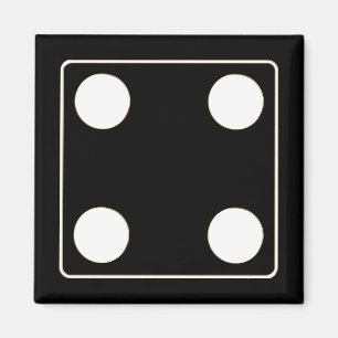 DICE Nummer der Pips weiß 4 + Ihr Backgr. Magnet