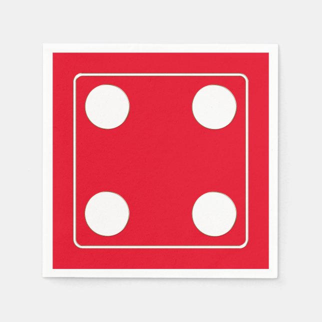 DICE Nummer der Pips weiß 4 + Ihr Backgr. Serviette (Vorderseite)
