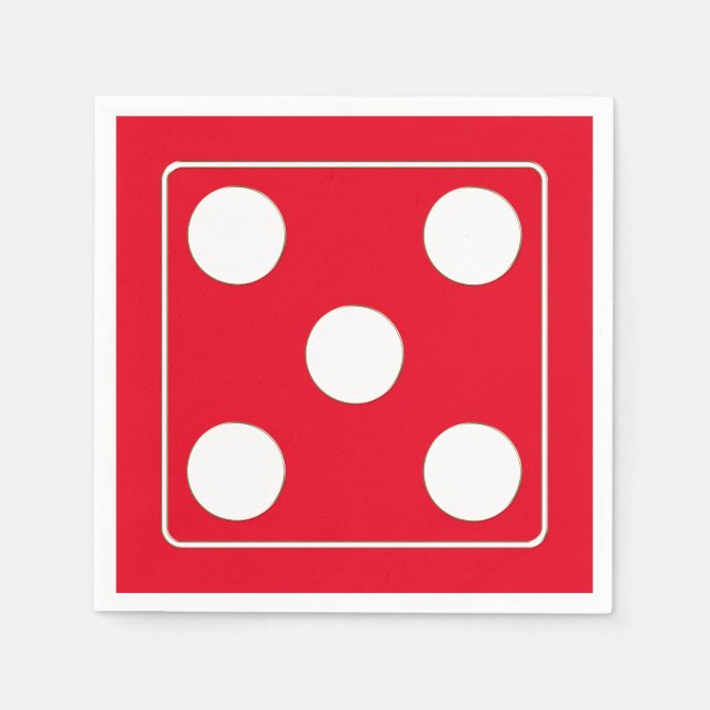 DICE Nummer der Pips weiß 5 + Ihr Backgr. Serviette (Vorderseite)