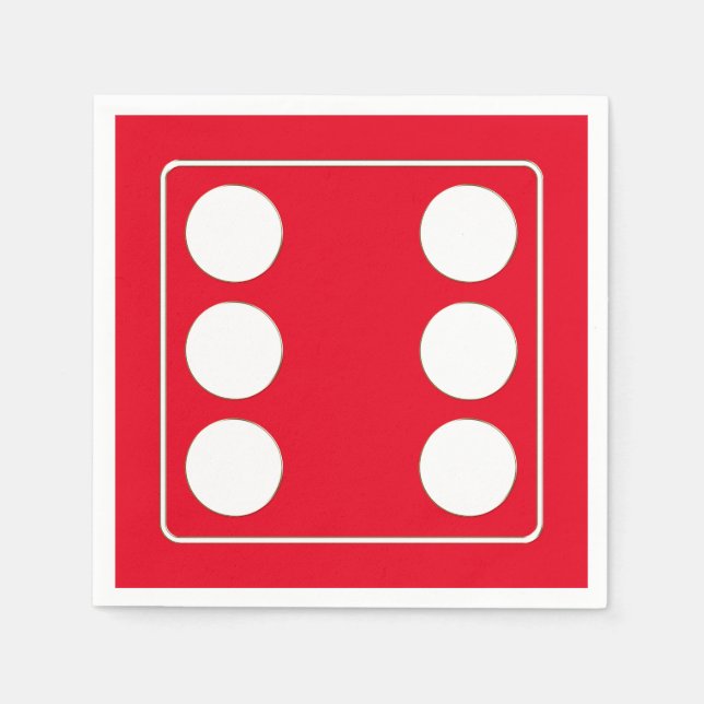 DICE Nummer der Pips weiß 6 + Ihr Backgr. Serviette (Vorderseite)