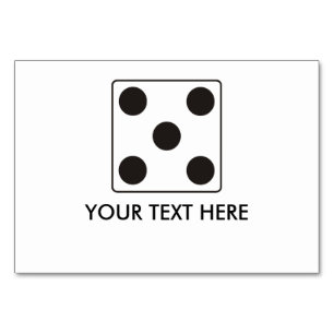 DICE-Nummern 5 + Ihr Text Tischnummer