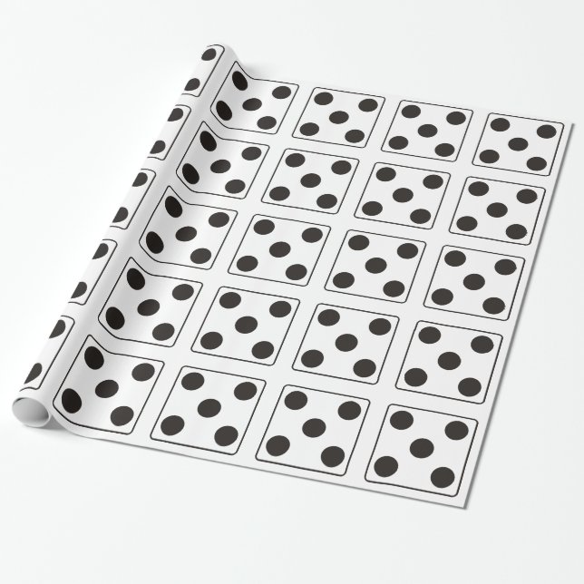 DICE-Nummern der Pips 5 + Ihr Backgr. Geschenkpapier (Ungerollt)