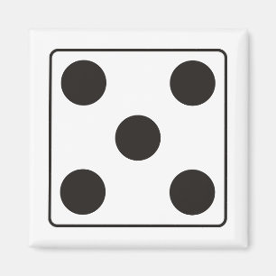 DICE-Nummern der Pips 5 + Ihr Backgr. Magnet