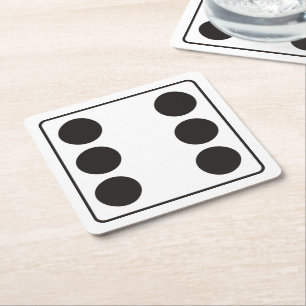 DICE-Nummern der Pips 6 + Ihr Backgr. Rechteckiger Pappuntersetzer