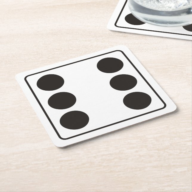 DICE-Nummern der Pips 6 + Ihr Backgr. Rechteckiger Pappuntersetzer (angewinkelt)