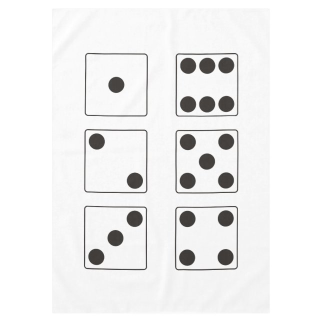 DICE-Nummern + Ihre Backgr Farbe & Ideen Tischdecke (Vorderseite)