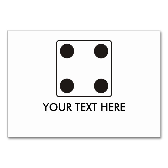 DICE-Nummern von Pips 4 + Ihr Text Tischnummer (Vorderseite)