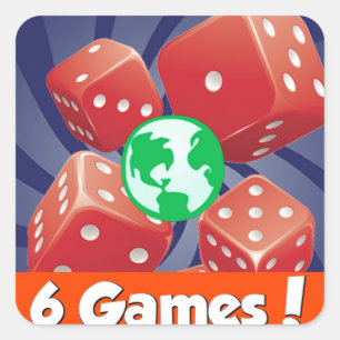 Dice World Stickers! Quadratischer Aufkleber