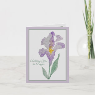 Dich im Gebet halten Violette Schwertlilie Gebet Karte