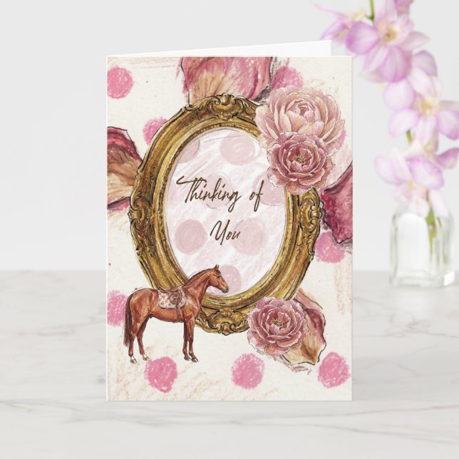 Dich im Sinn Pferd Karte (Orchidee)