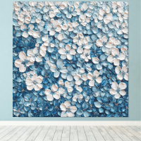 Dichte blaue Blumen-Abstrakte Wandkunst