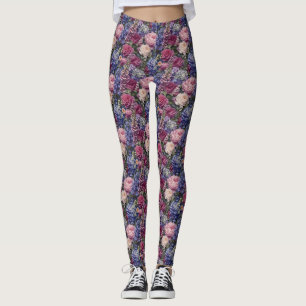 Dichte englische Gartenblumenanordnung Leggings