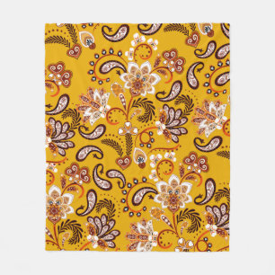 Dichte florale Ornamente handgezeichnete Fantasieb Fleecedecke