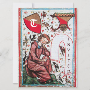 DICHTER IM VOGELGARTEN MONOGRAMM EINLADUNG