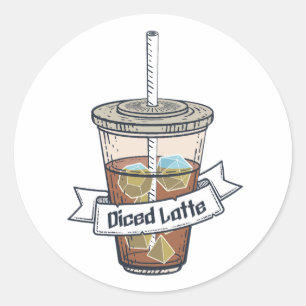 Dichter Latte Dice Ice-Kaffee Runder Aufkleber