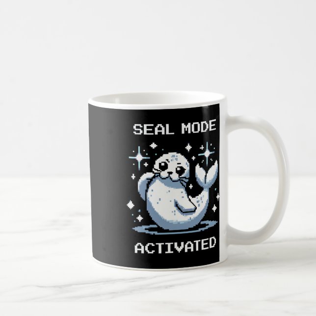 Dichtungsmodus Aktiviert Pixelkunst-Dichtung Retro Kaffeetasse (Rechts)