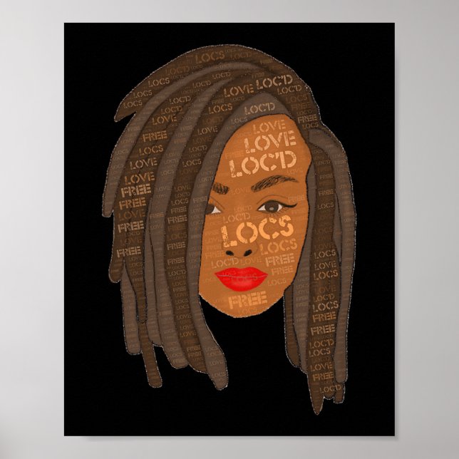 Dick Locations Black Woman Dreadlock Art Poster (Vorne)