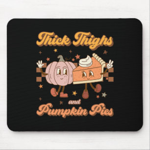 dick Oberschenkel und Pumpkin Pies Funny Retro Gro Mousepad