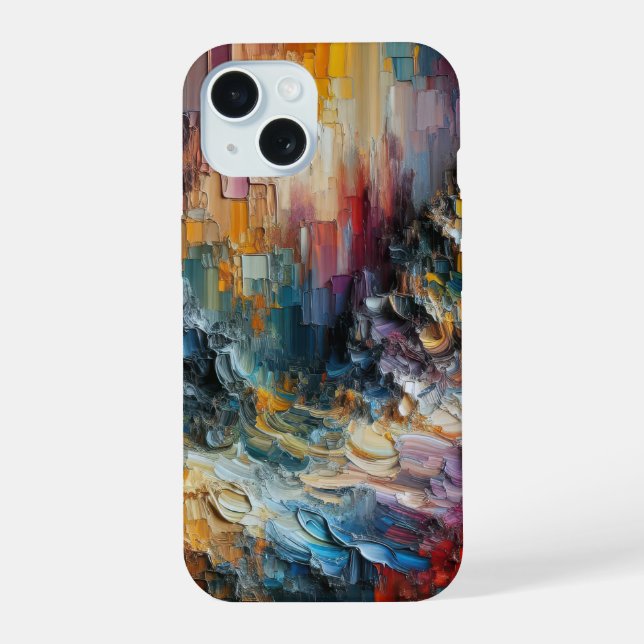 dick Texturierte Farbmuster iPhone 15 Hülle (Rückseite)