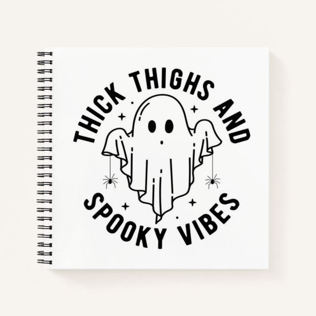 "dick thighs and spoky vibes" notizbuch (Vorderseite)